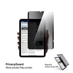 iPad (A17 Pro) | iPad mini (6th generation) | Magnetic-Privacy Film (Vertical Anti-spy) | Instant Snap-On device magnetic frame | Quick & Easy Install & Release