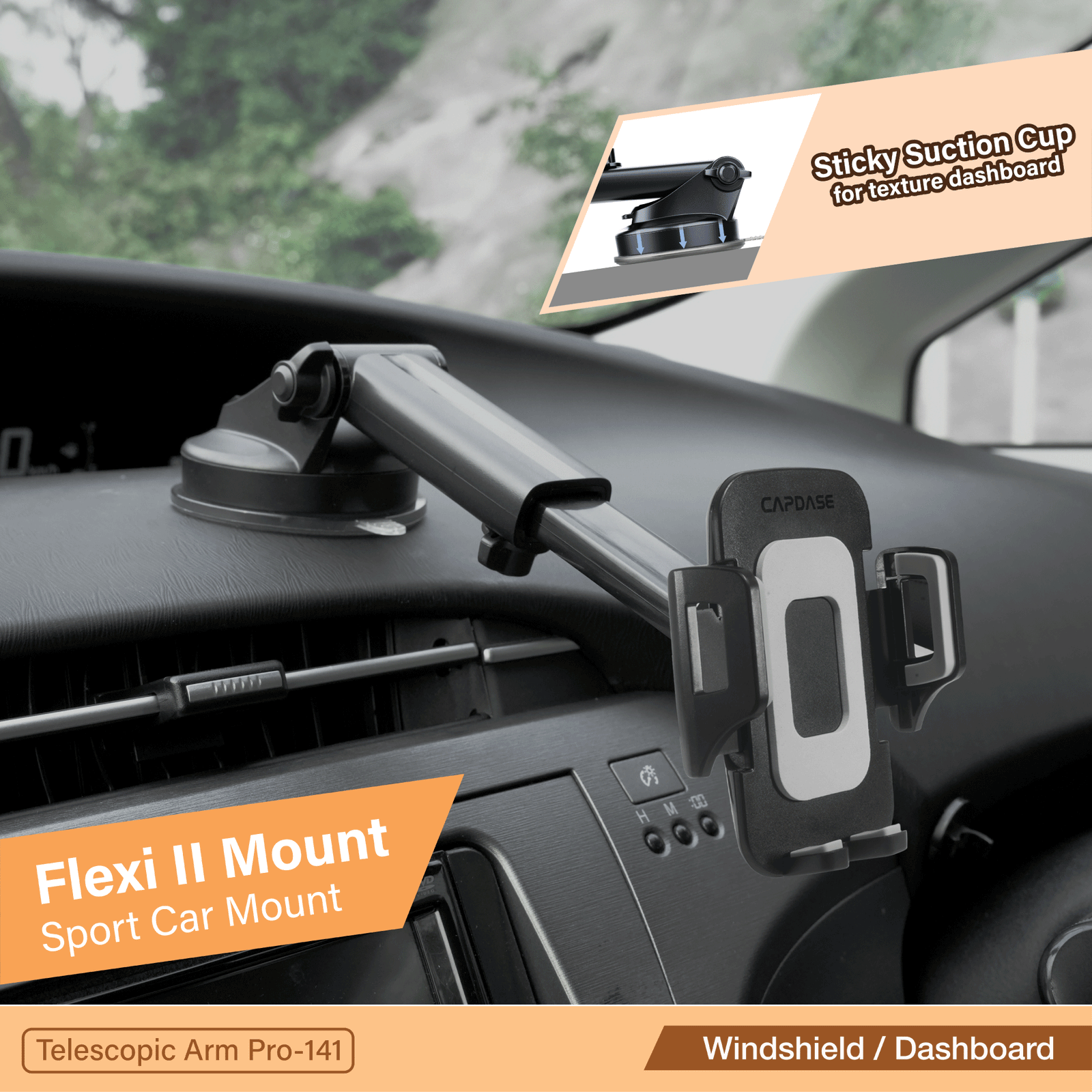 FLEXI II Sport Car Mount Telescopic Arm Pro-141