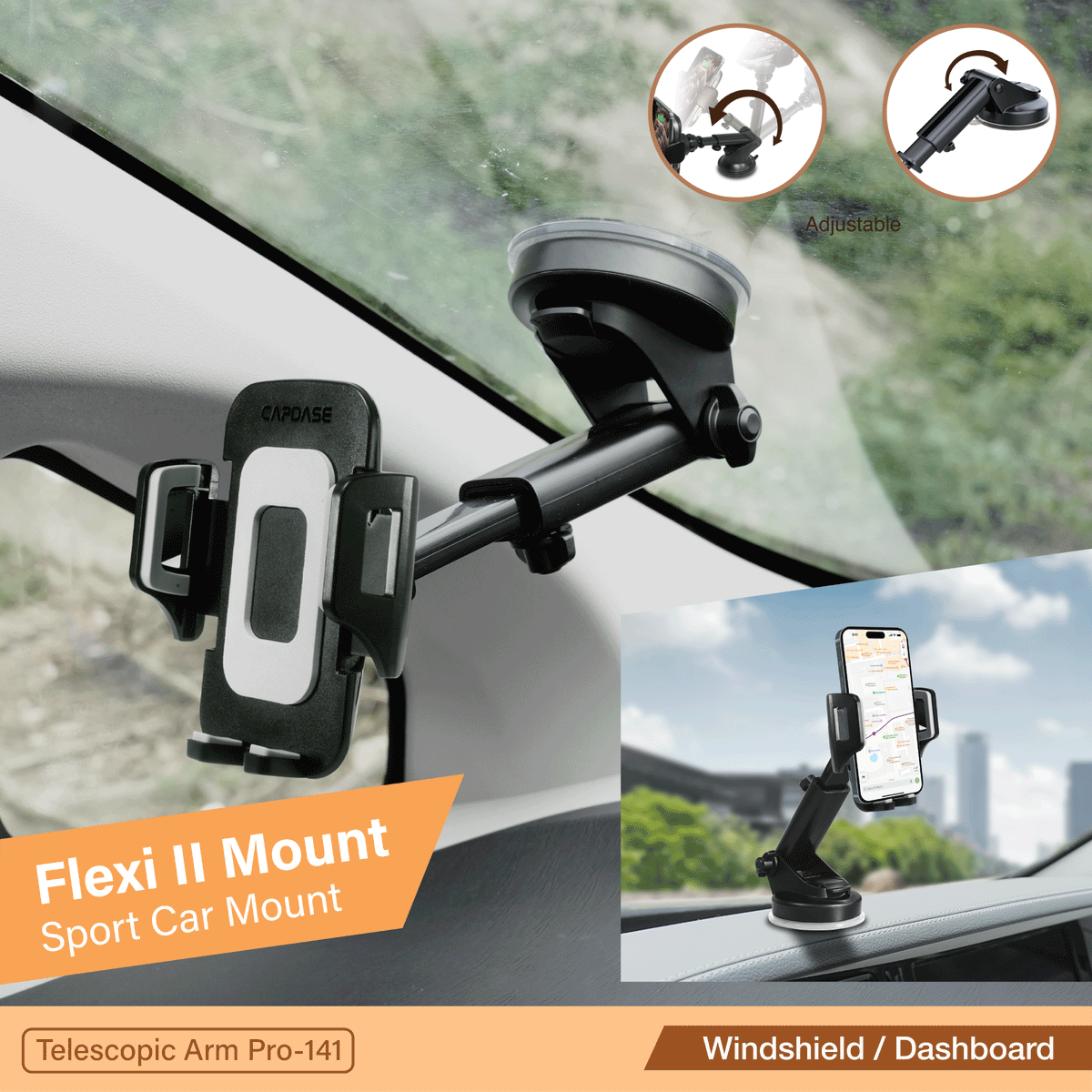 FLEXI II Sport Car Mount Telescopic Arm Pro-141