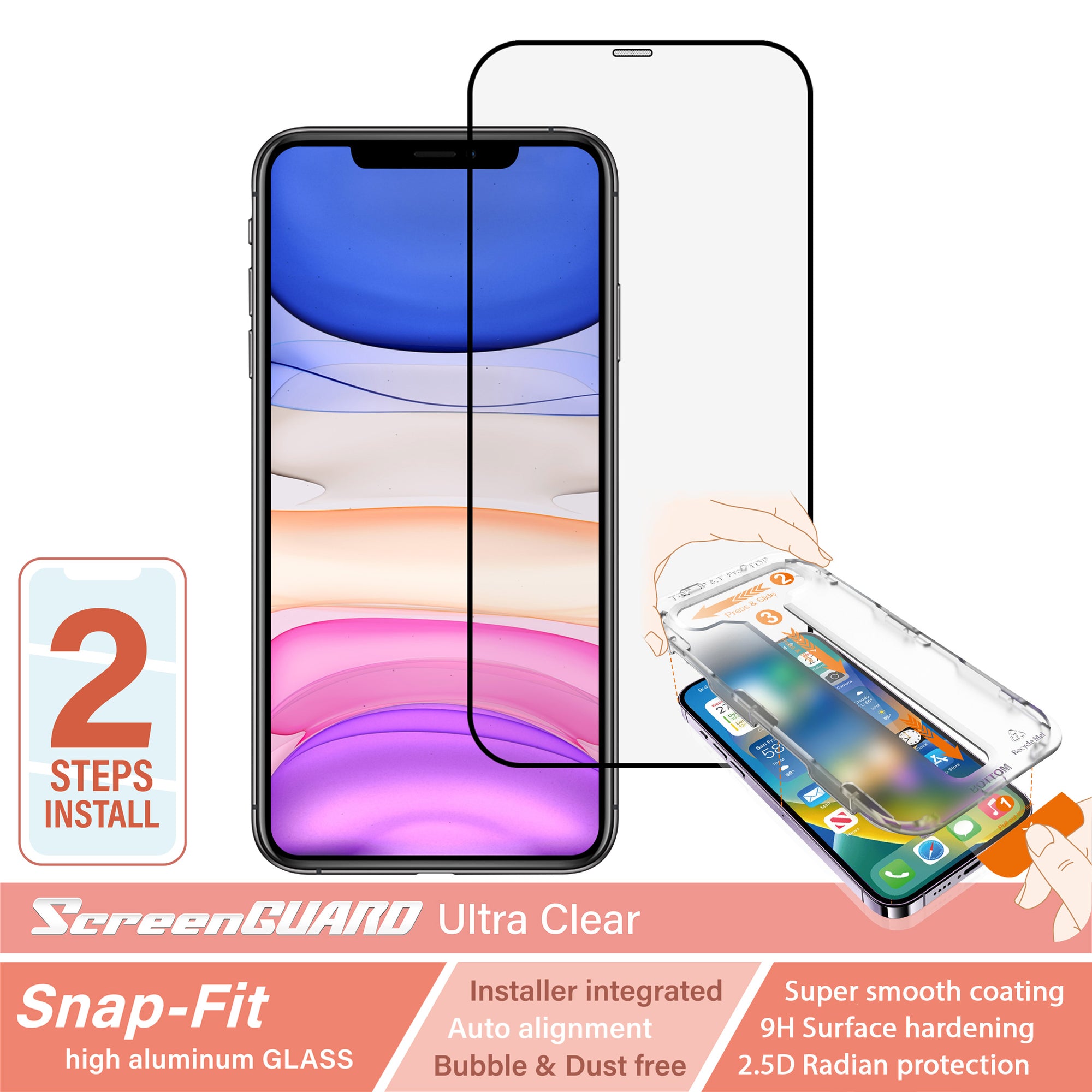 iPhone 11 Pro SnapFit High Aluminum Glass Ultra Clear Screen Protector