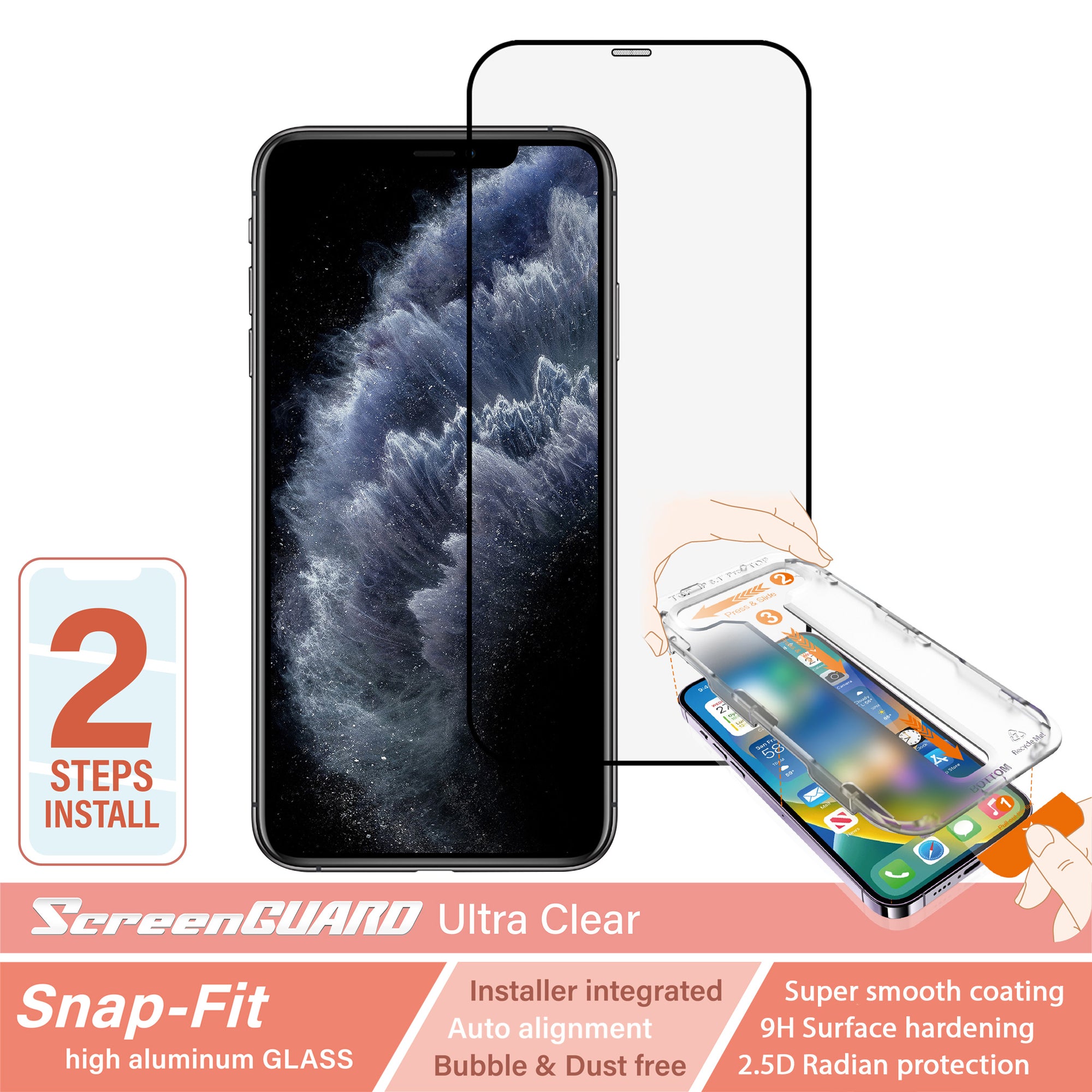 iPhone 11 Pro Max SnapFit High Aluminum Glass Ultra Clear Screen Protector