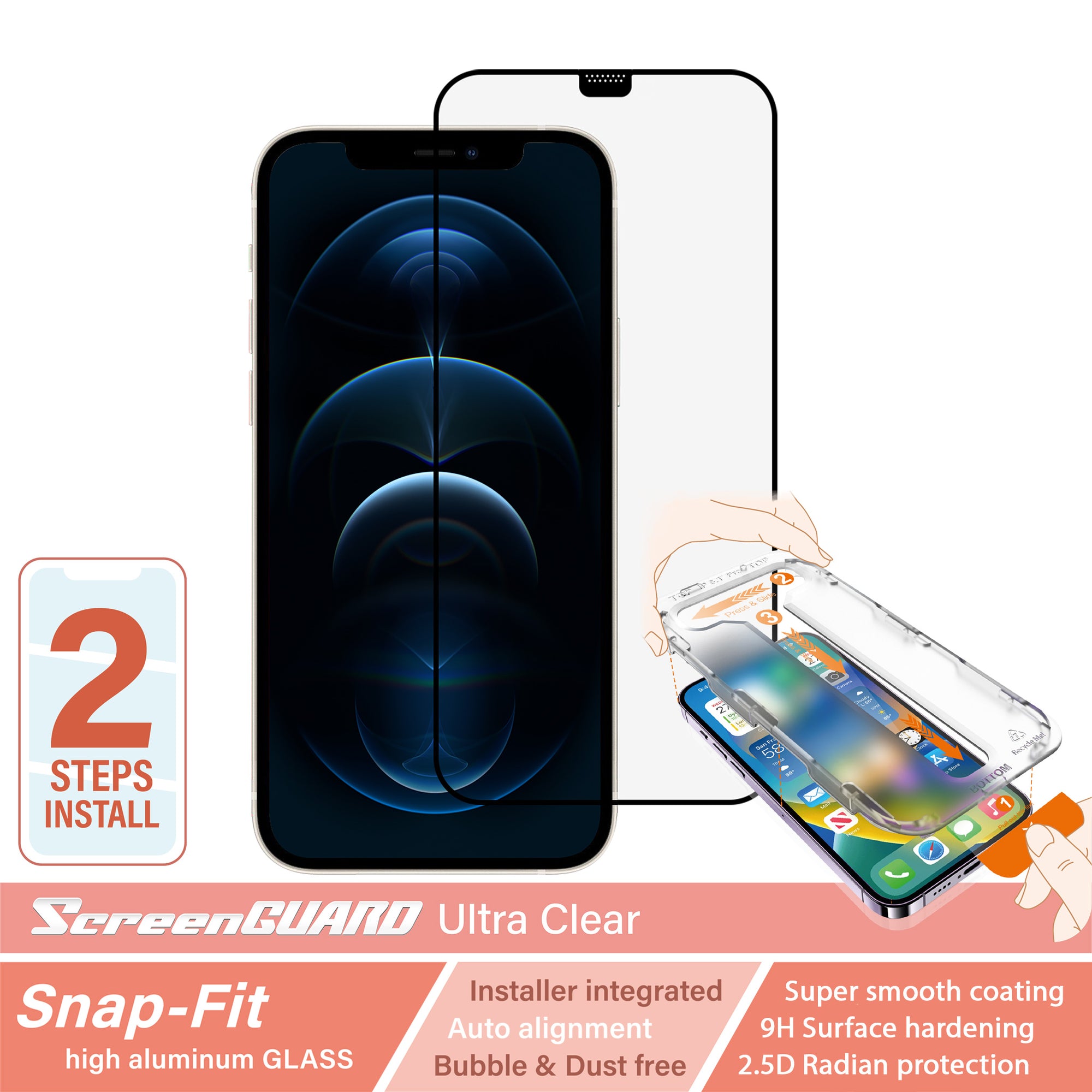 iPhone 12 Pro Max SnapFit High Aluminum Glass Ultra Clear Screen Protector