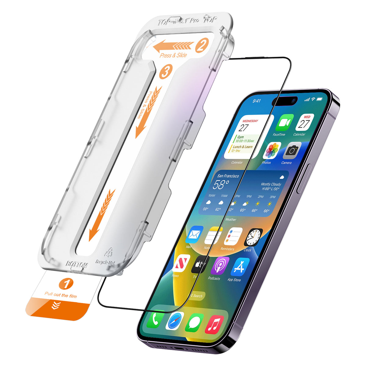 iPhone 14 & 13 & 13 Pro SnapFit High Aluminum Glass Ultra Clear Screen Protector