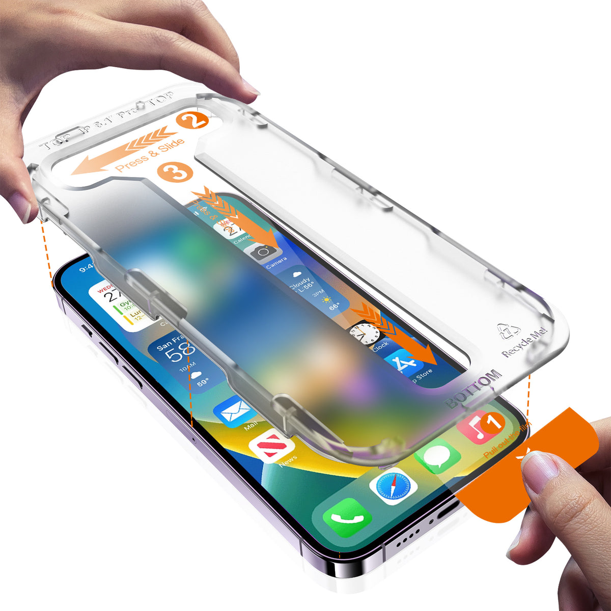 iPhone 15 Pro SnapFit High Aluminum Glass Ultra Clear Screen Protector