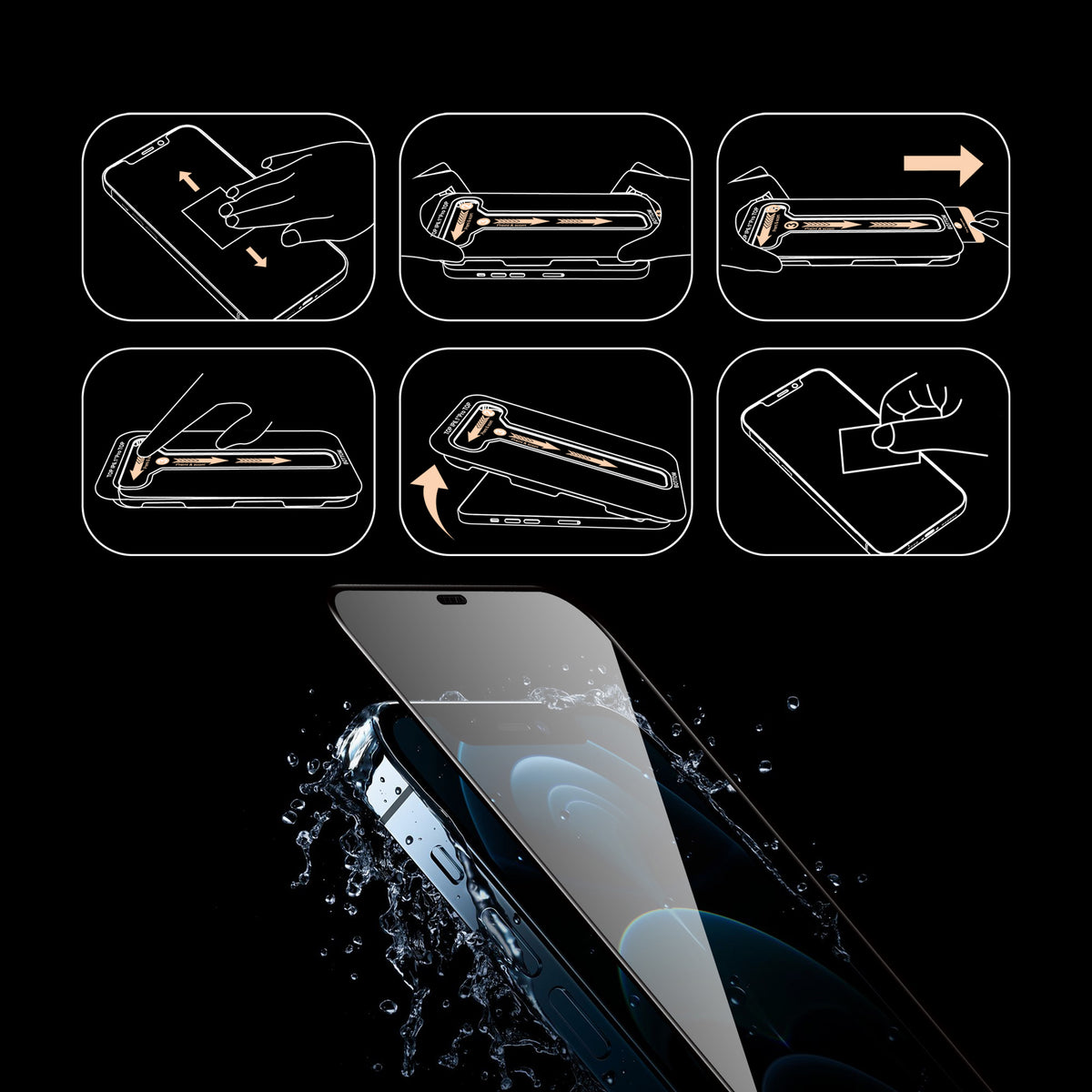 iPhone 14 Plus & 13 Pro Max SnapFit High Aluminum Glass Privacy Screen Protector