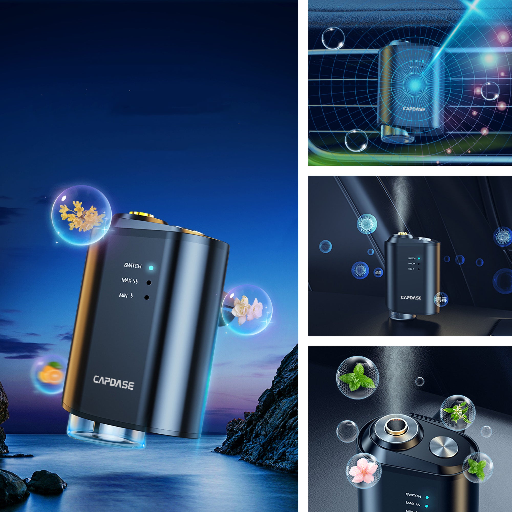 eoDrive Smart Nano Ultrasonic Aroma Diffuser For Car Purification