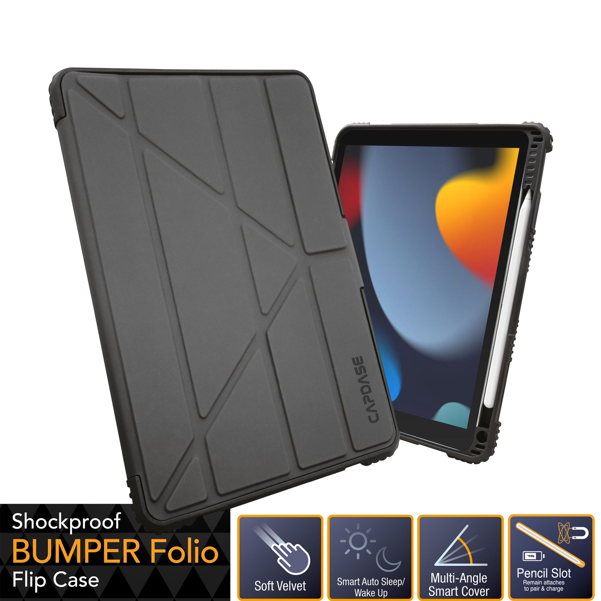 BUMPER FOLIO Flip Case for iPad 10.2-inch and 10.5-inch