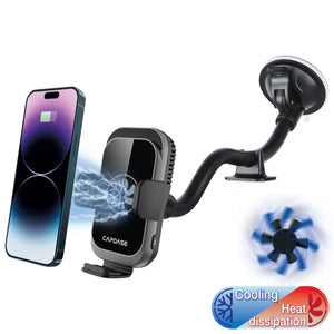 A-CM Power II Ceramic Cooling Fast Wireless Charging Auto-Clamp Car Mount Gooseneck Arm 300mm