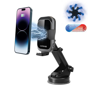 A-CM Power II Ceramic Cooling Fast Wireless Charging Auto-Clamp Car Mount Telescopic Arm