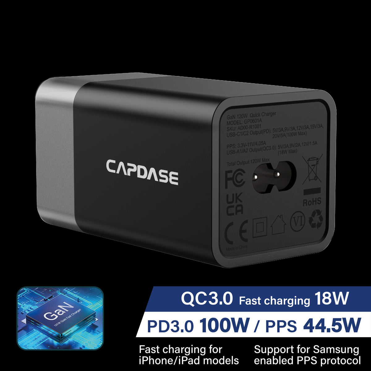 RANGER 4P120SD GaN 120W QC / PD Wall Charger