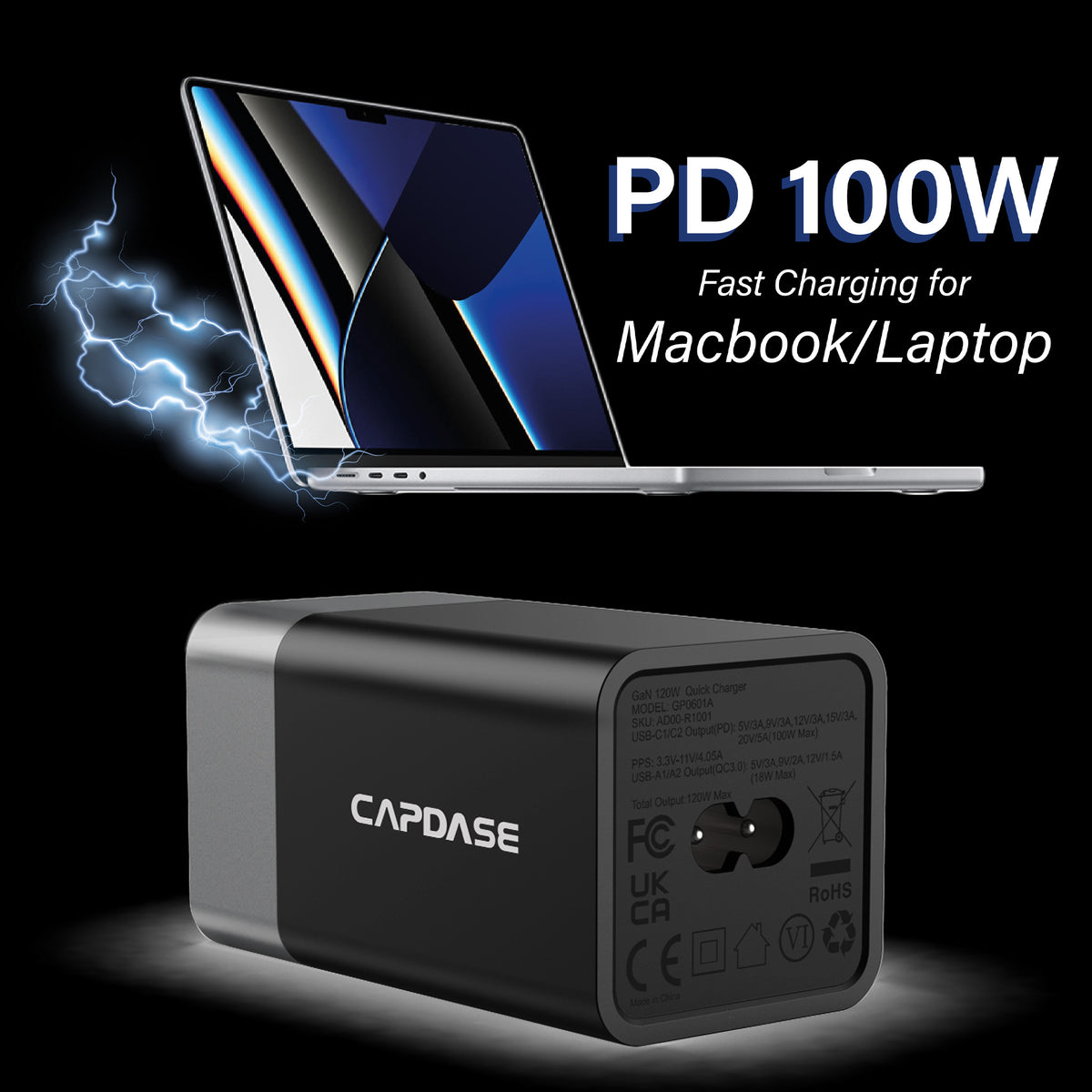 RANGER 4P120SD GaN 120W QC / PD Wall Charger