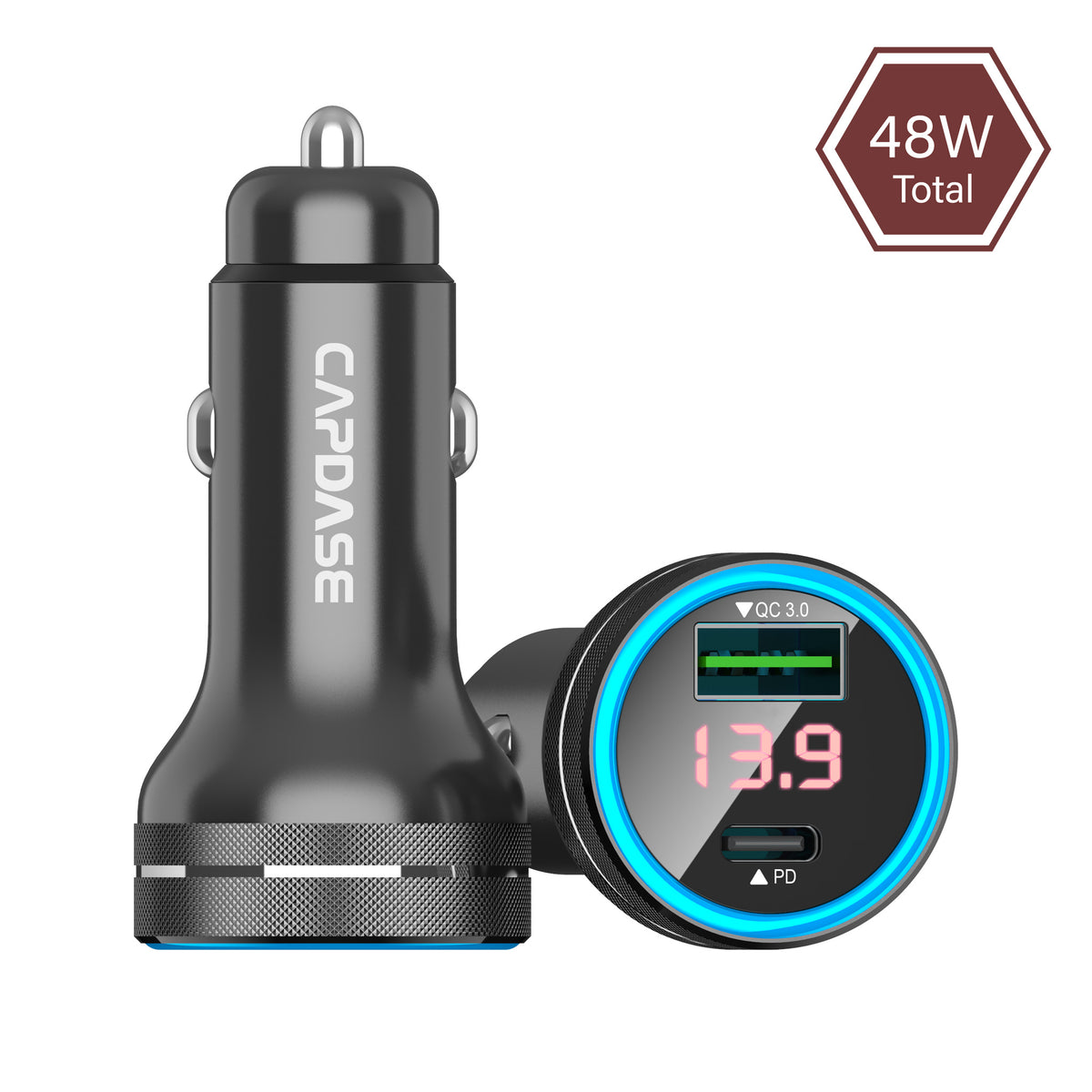 Rapider Super2P48 Monitor QC 3.0 / PD 3.0 Car Charger