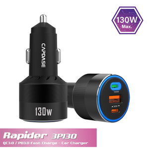 Rapider 3P130 QC 3.0 / PD 3.0 - 130W Car Charger