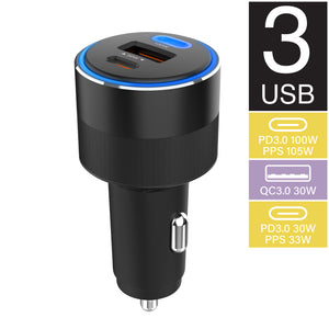 Rapider 3P130 QC 3.0 / PD 3.0 - 130W Car Charger