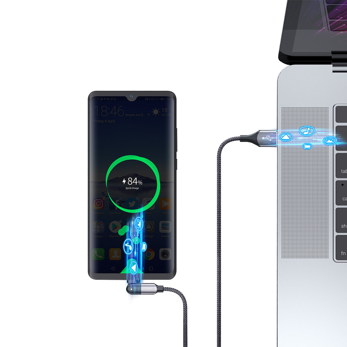 Rotary CA-2M USB-C To USB Sync & Charge Cable 2M (3A)