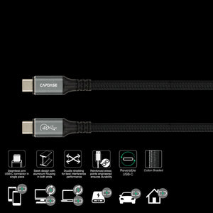 METALLIC CC40G USB-C To USB-C 8K 40G 100W USB 4.0 Sync and Charge Cable 1.2M