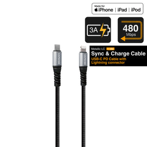 Metallic LC_1.5M USB-C PD Cable with Lightning Connector Cable