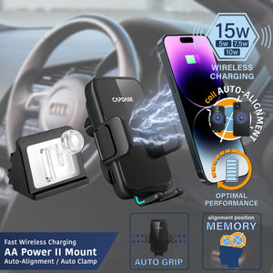 AA Power II Fast Wireless Charging Auto-Clamp & Auto-Alignment Car Mount DSH Base-ADQ3 for Audi Q3 (2019-2021)
