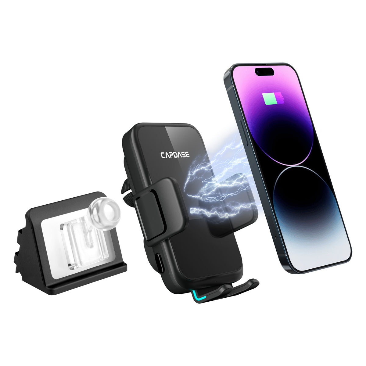 AA Power II Fast Wireless Charging Auto-Clamp & Auto-Alignment Car Mount DSH Base-ADQ3 for Audi Q3 (2019-2021)