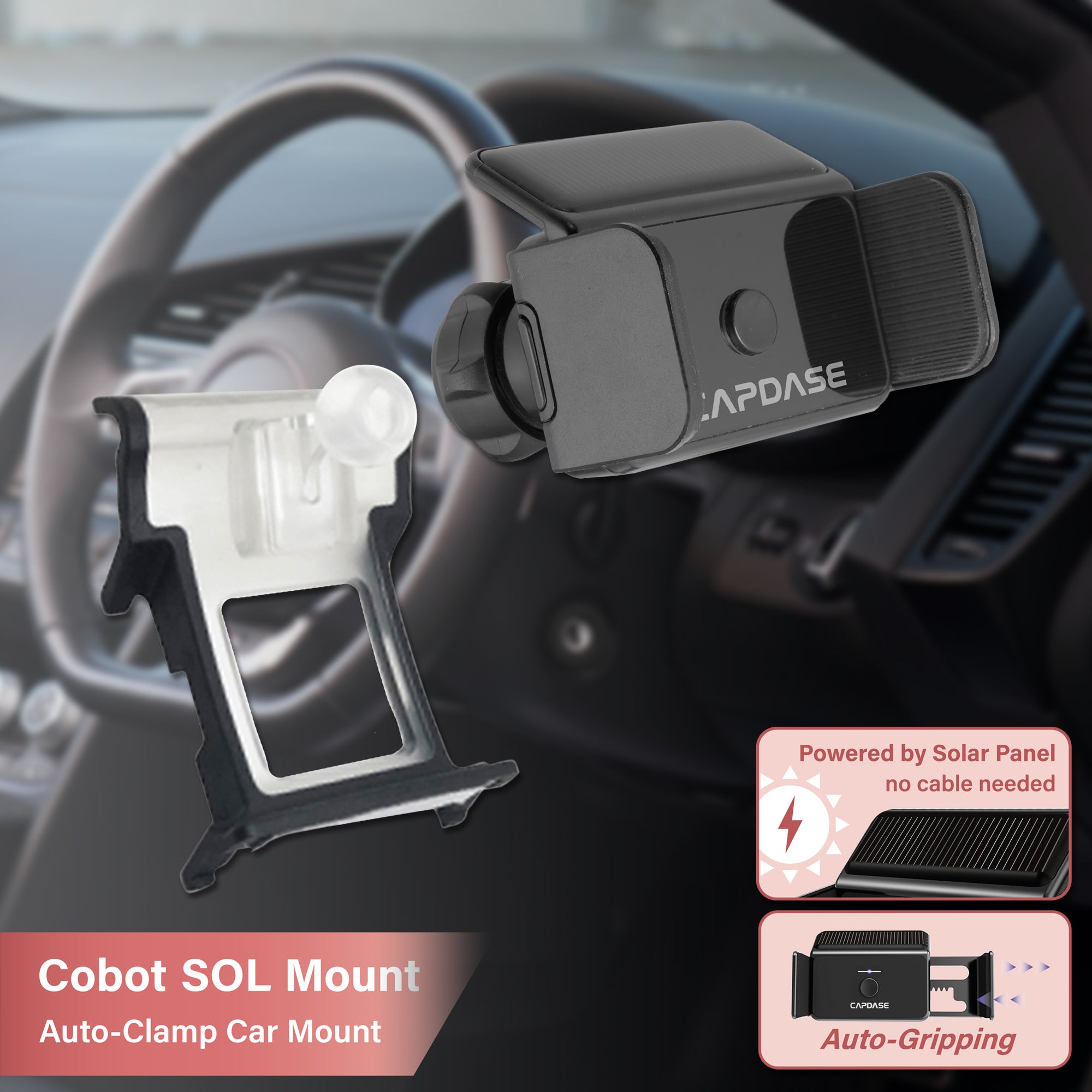 Cobot-SOLAR Auto-Clamp Car Mount DSH Base-ADA6L for Audi A6L/7I / RS6/7 / S6/7