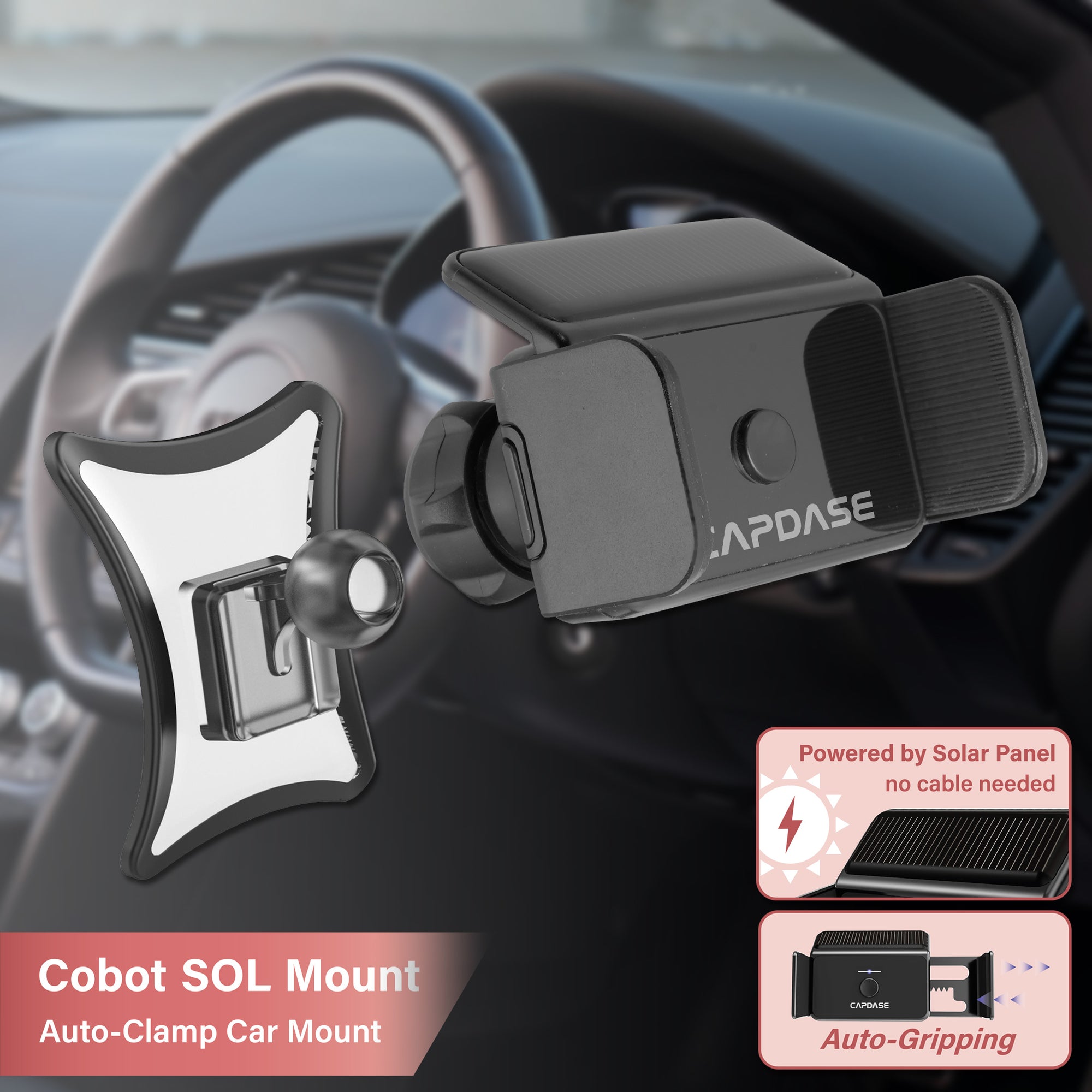 Cobot-SOLAR Auto-Clamp Car Mount DSH Base-ADQ2 for Audi A3 / Q2L