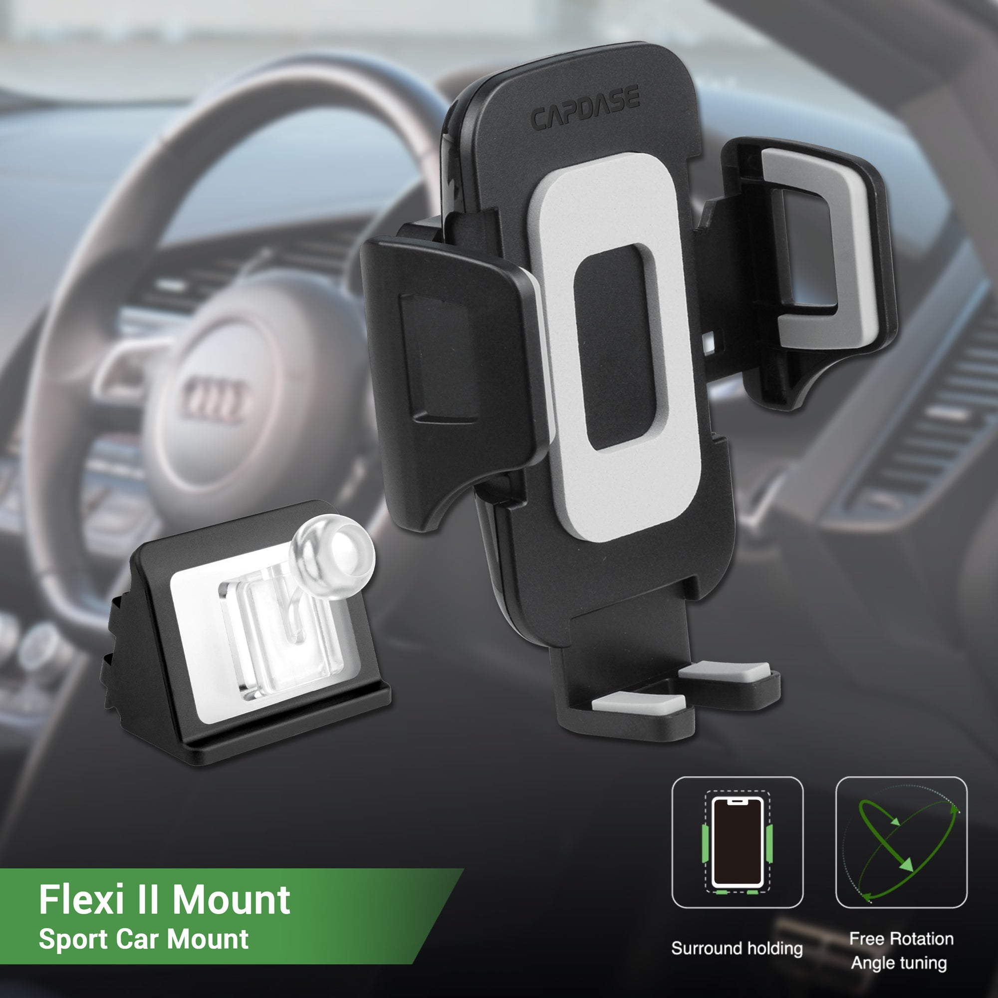 FLEXI II Sport Car Mount DSH Base-ADQ3 for Audi Q3 (2019-2021)