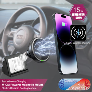 M-CM Power II Ceramic Cooling Fast Wireless Charging Magnetic Car Mount DSH Base-ADQ3 for Audi Q3 (2019-2021)