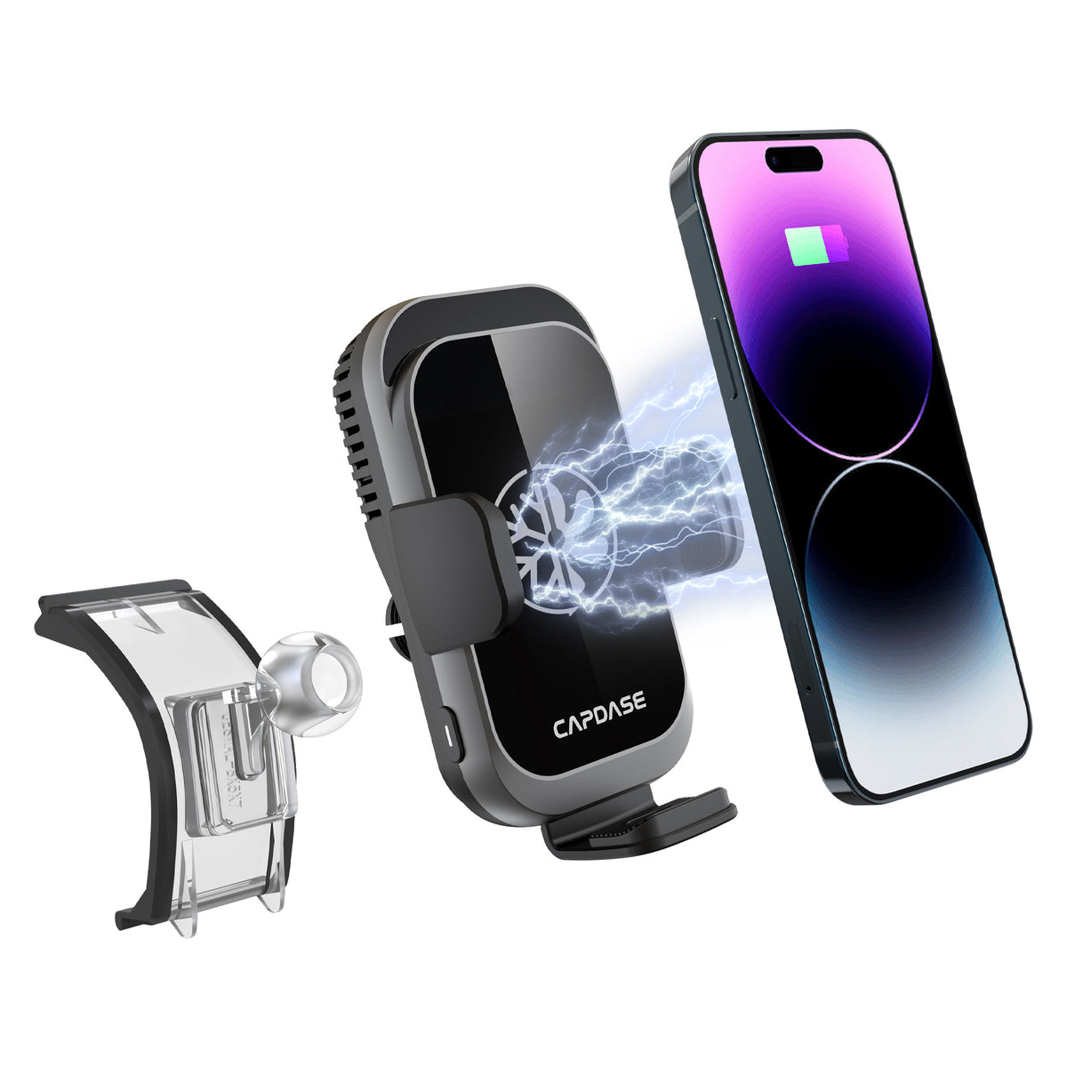 A-CM Power II Ceramic Cooling Fast Wireless Charging Auto-Clamp Car Mount DSH Base-BX5X7 for BMW 2, 3, 4, 8, M, X, Z Series