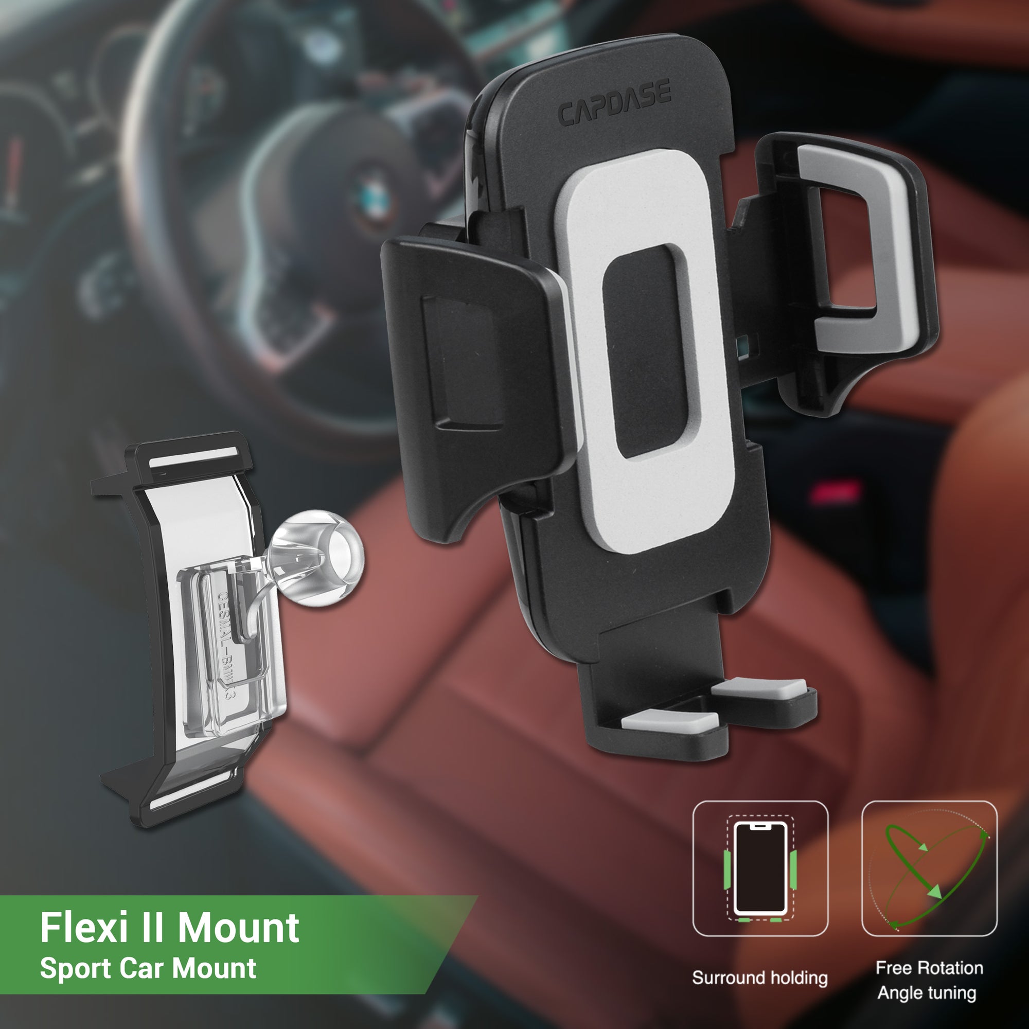 FLEXI II Sport Car Mount DSH Base-BMWX3 for BMW 2, 3, 4, X3, X4