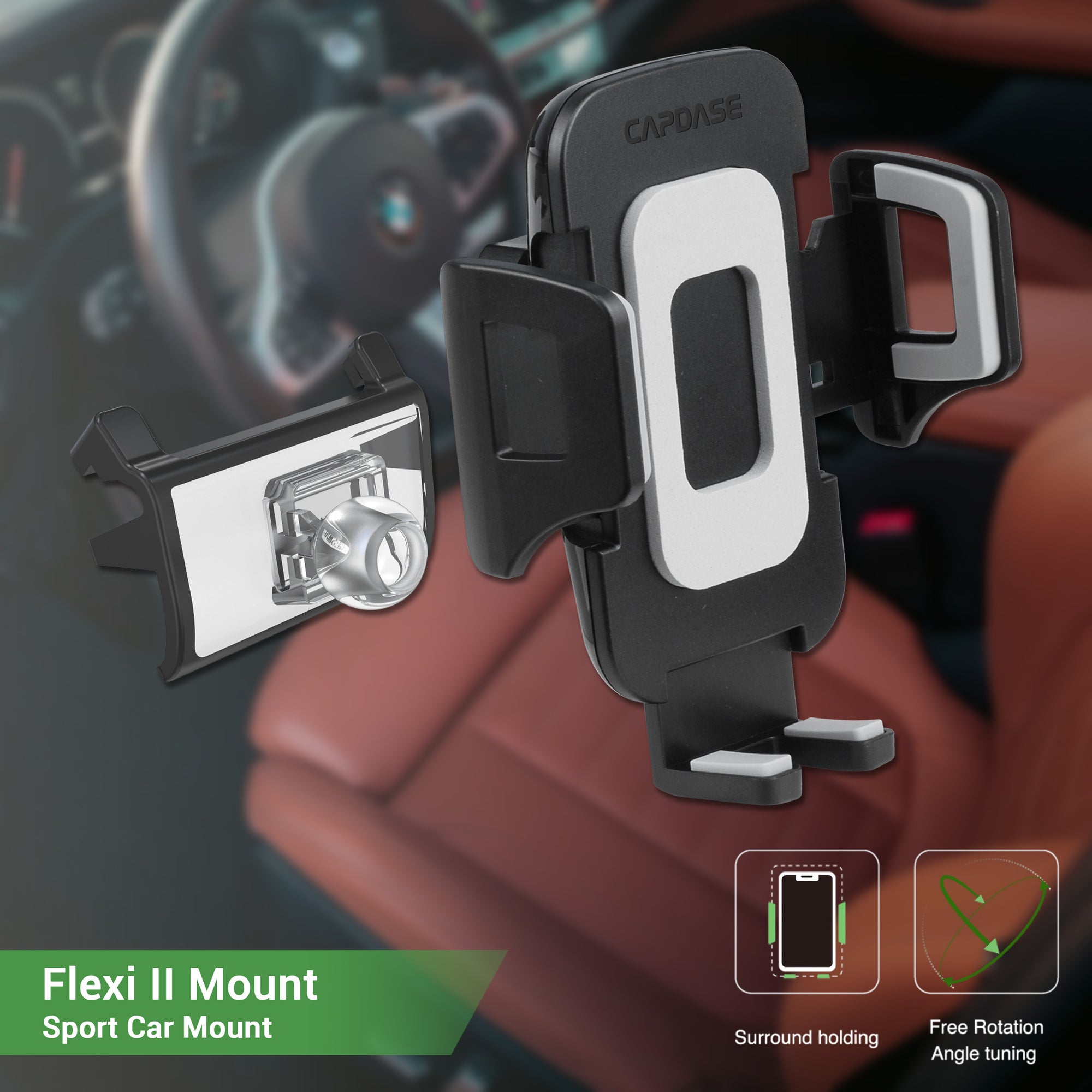FLEXI II Sport Car Mount DSH Base-BMWX5 for BMW X5 & X6 (2014-2018)