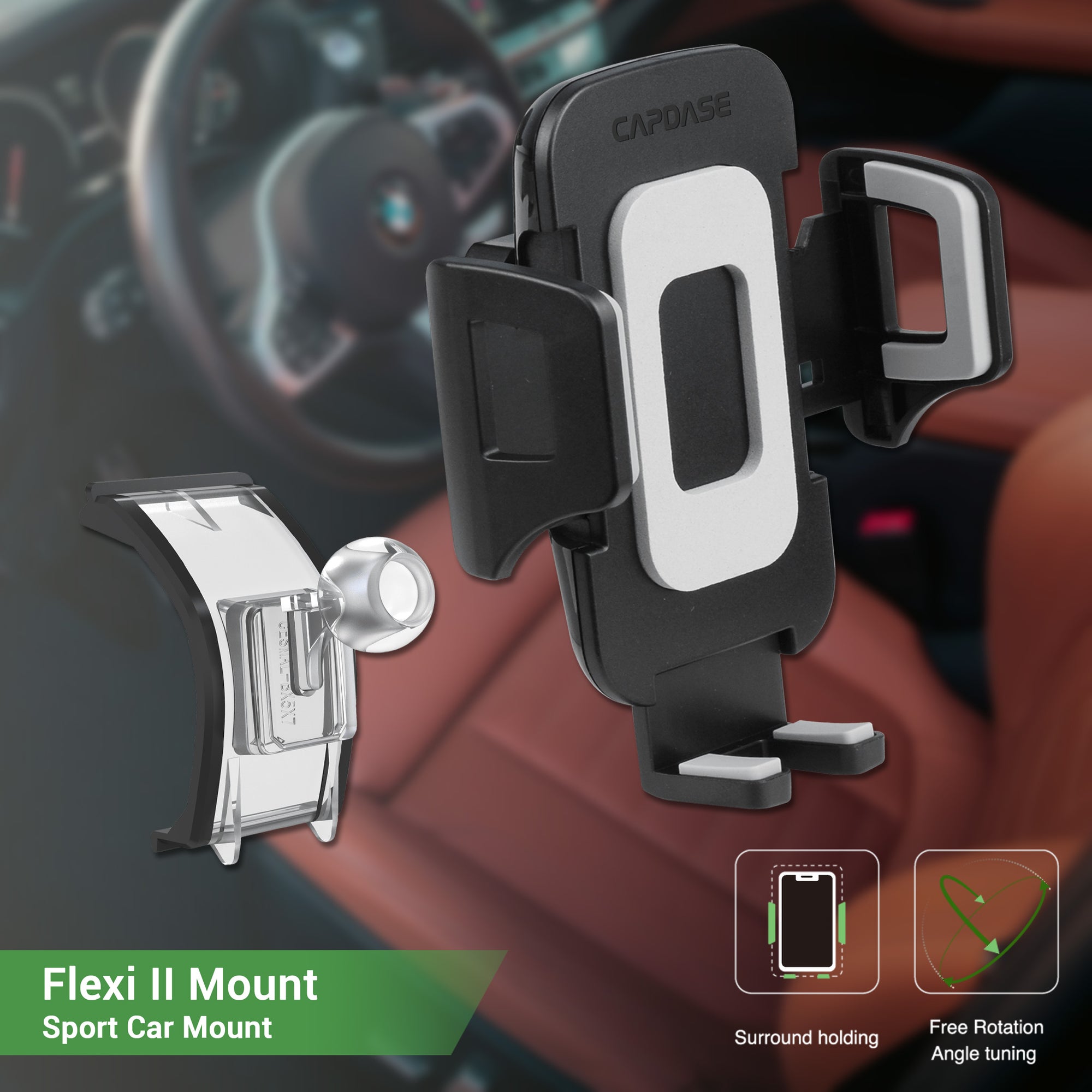 FLEXI II Sport Car Mount DSH Base-BX5X7 for BMW 2, 3, 4, 8, M, X, Z Series