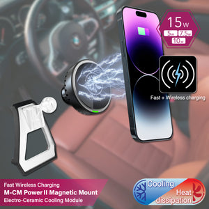 M-CM Power II Ceramic Cooling Fast Wireless Charging Magnetic Car Mount DSH Base-BMW540 for BMW 5, 6, GT (2018-2021)