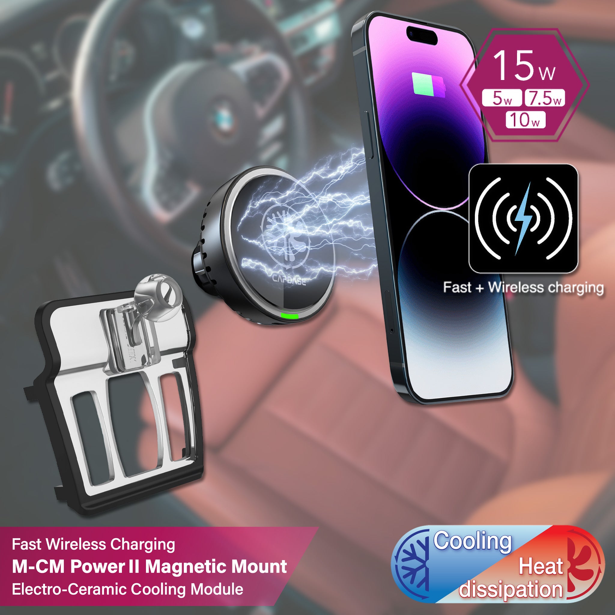  CARMOUNT X1 Wireless Charging Mount 2.0 for MagSafe