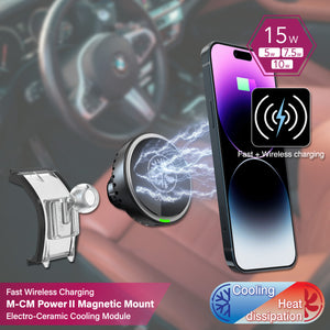 M-CM Power II Ceramic Cooling Fast Wireless Charging Magnetic Car Mount DSH Base-BX5X7 for BMW 2, 3, 4, 8, M, X, Z Series