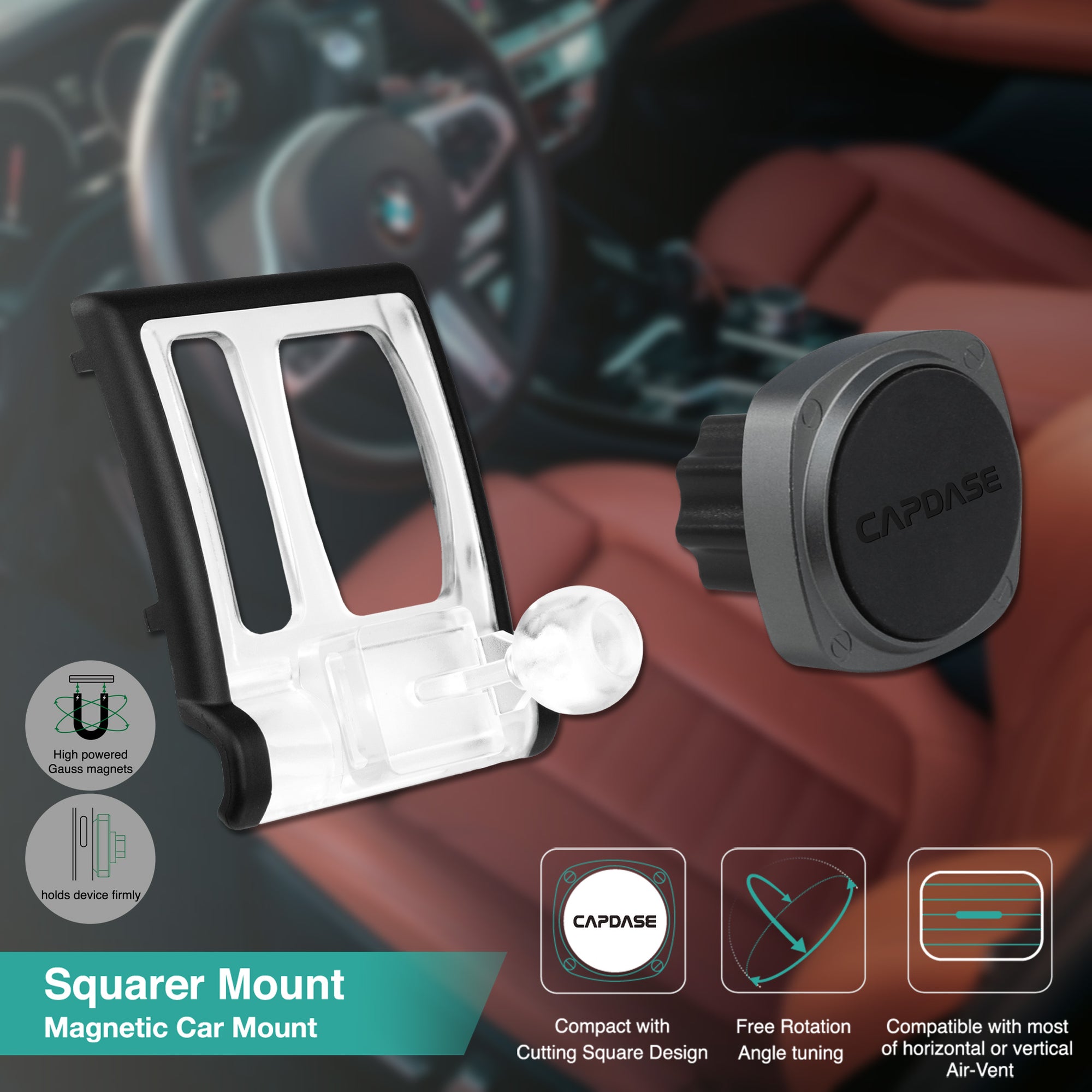 SQUARER Magnetic Car Mount DSH Base-BMW51 for BMW 5 (2011-2017)
