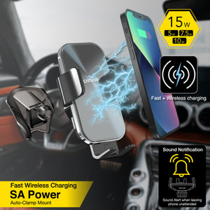 SA Power Fast Wireless Charging Auto-Clamp Car Mount DSH Base-C200L for Benz C Class (2022)