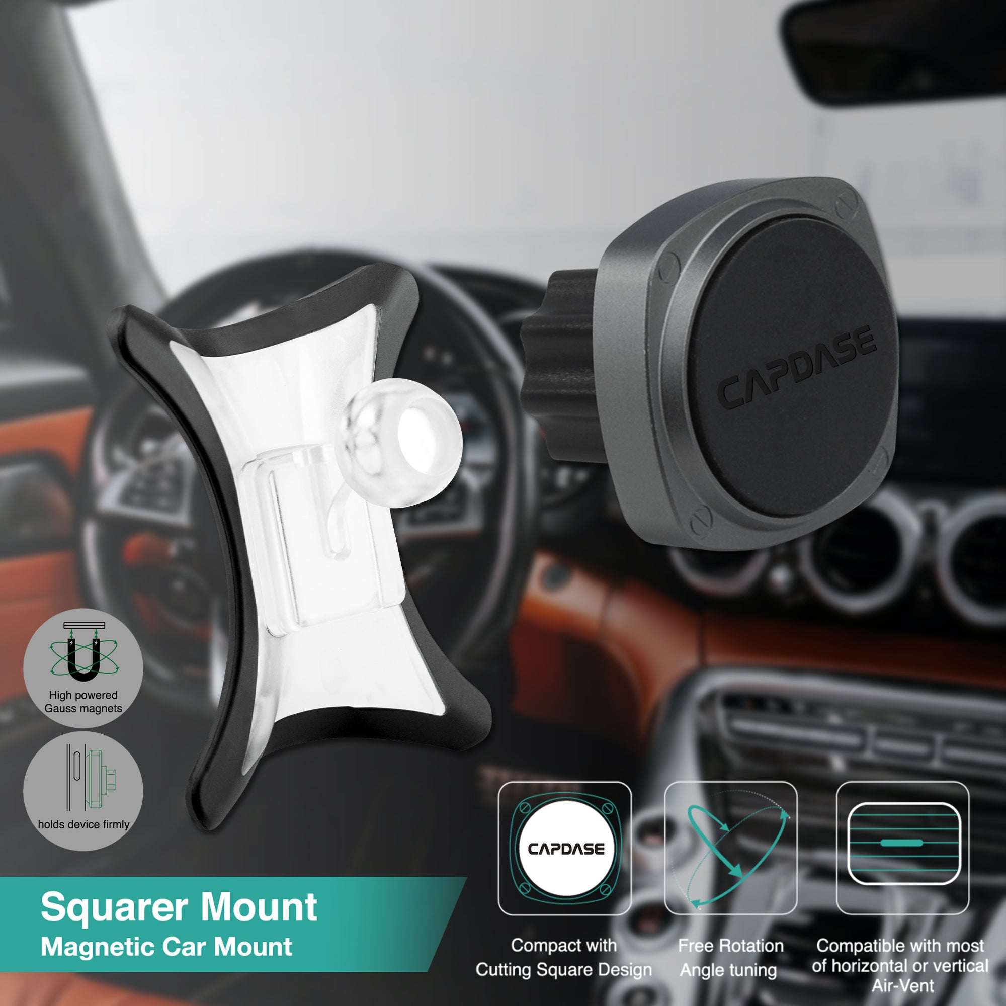 SQUARER Magnetic Car Mount DSH Base-A200L for Benz A / 200 / CLA / GLA (2019-2021)