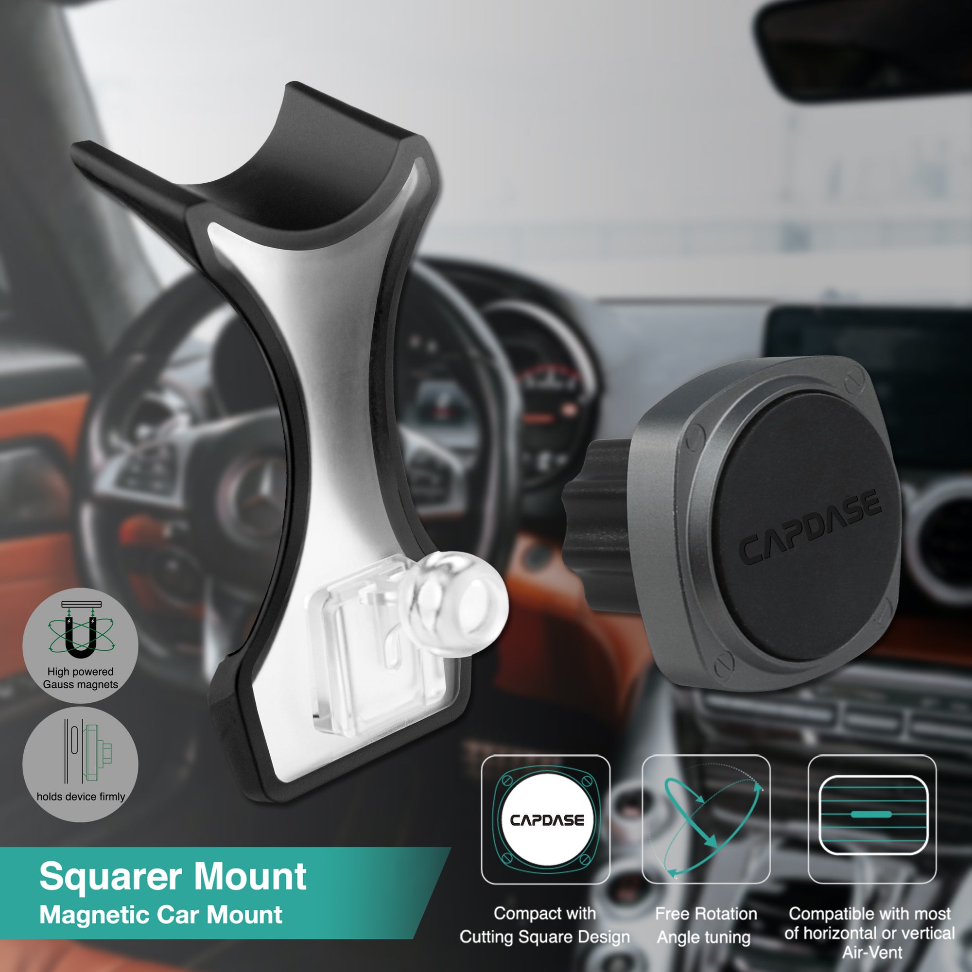 SQUARER Magnetic Car Mount DSH Base-GLC for Benz C Class / GLC (2015-2018)