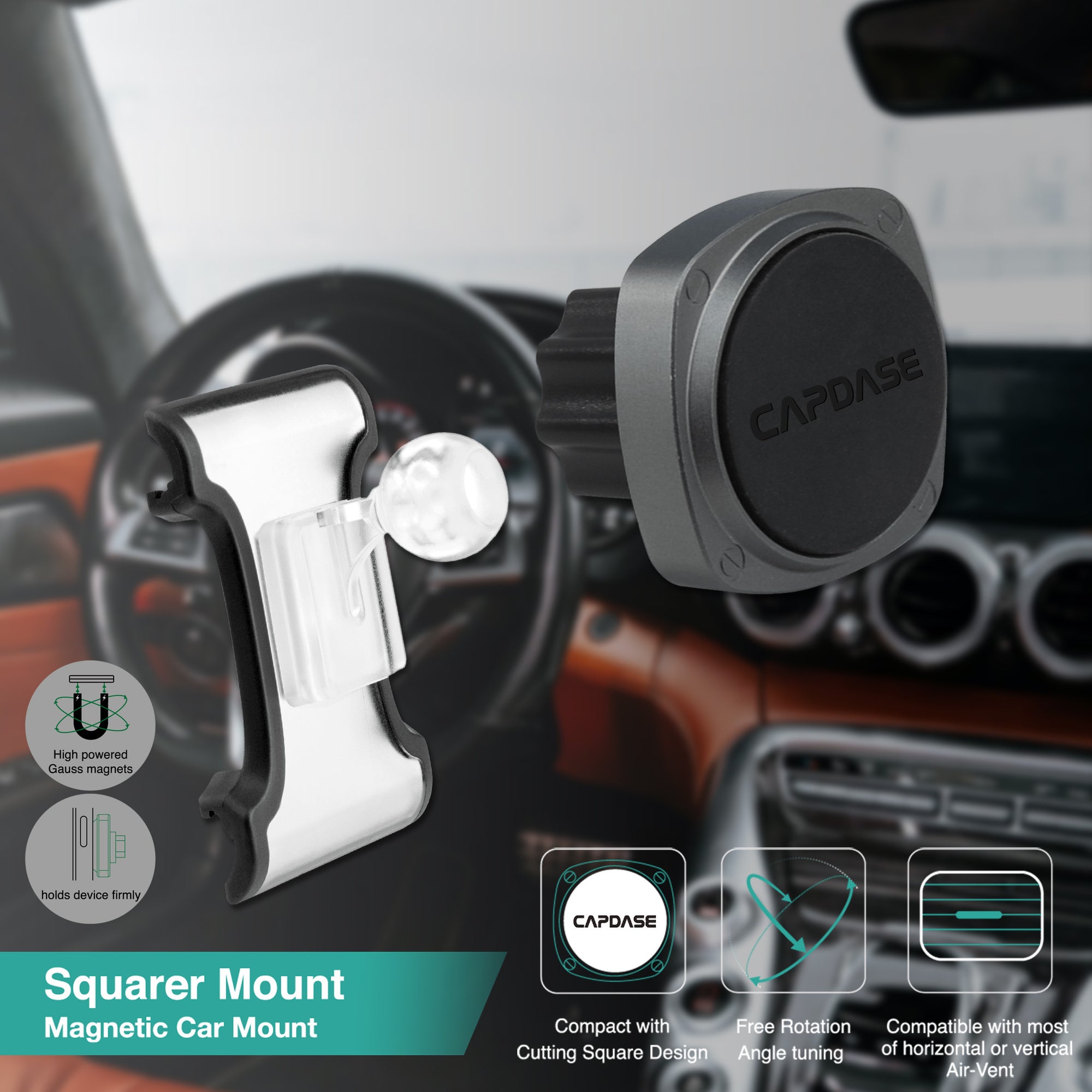 SQUARER Magnetic Car Mount DSH Base-GLE for Benz GLE / GLS (2020-2021)