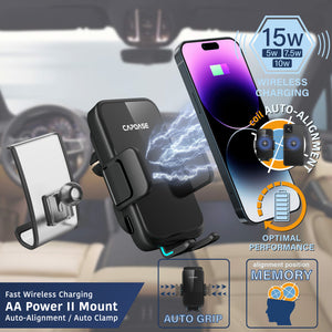 AA Power II Fast Wireless Charging Auto-Clamp & Auto-Alignment Car Mount DBase - Macan for Porsche MACAN (2014-2020)