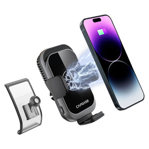A-CM Power II Ceramic Cooling Fast Wireless Charging Auto-Clamp Car Mount DBase-KY for Porsche Cayenne (2018-2021)