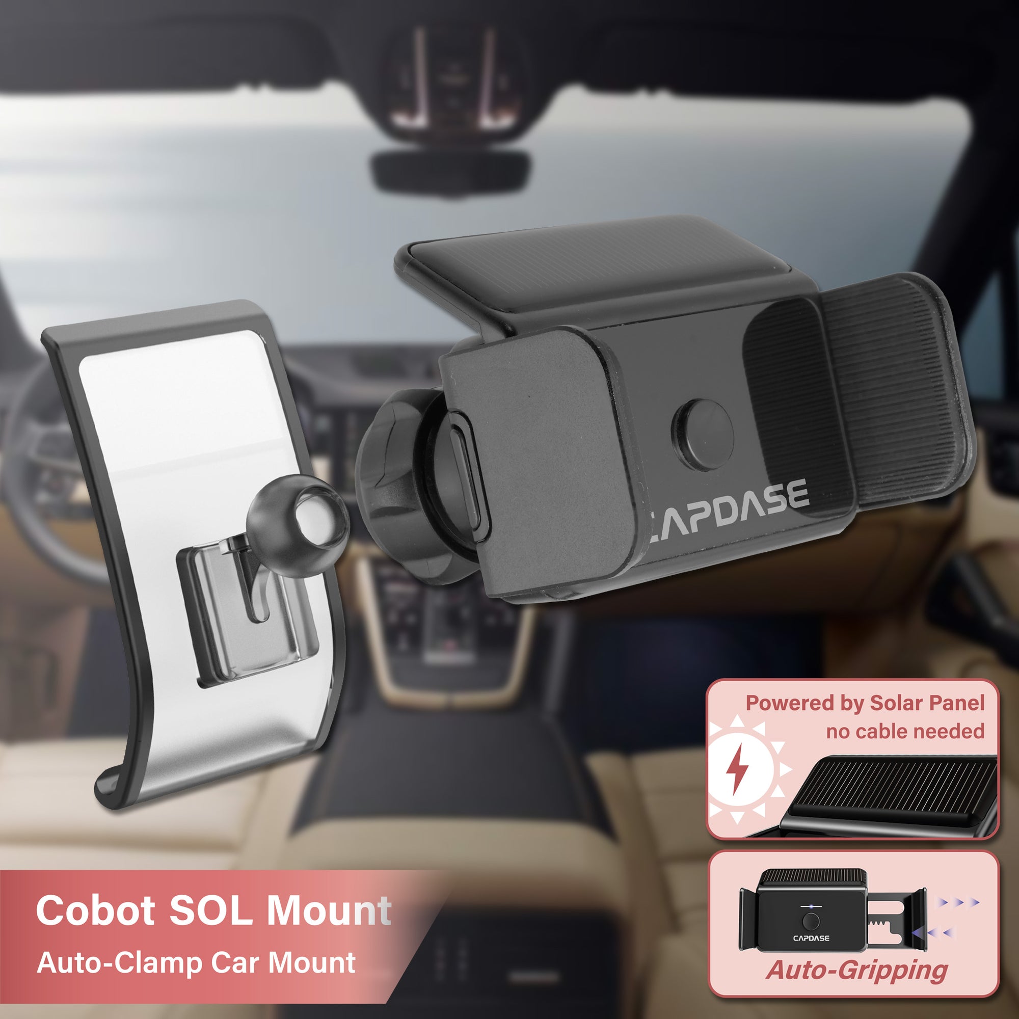Cobot-SOLAR Auto-Clamp Car Mount DBase-KY for Porsche Cayenne (2018-2021)