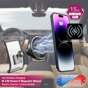 M-CM Power II Ceramic Cooling Fast Wireless Charging Magnetic Car Mount DBase-KY for Porsche Cayenne (2018-2021)