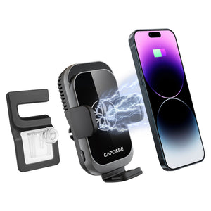 A-CM Power II Ceramic Cooling Fast Wireless Charging Auto-Clamp Car Mount DSH Base - MSX for Tesla Model S/X