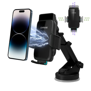 AA Power II Fast Wireless Charging Auto-Clamp & Auto-Alignment Car Mount Telescopic Arm