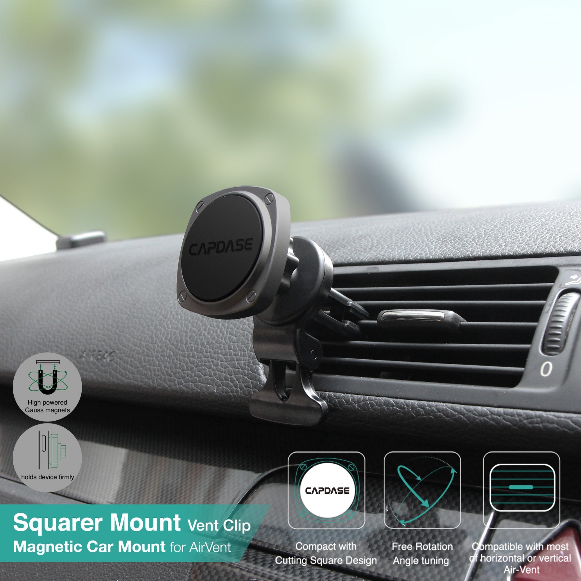 SQUARER Magnetic Car Mount Air Vent Clip-85