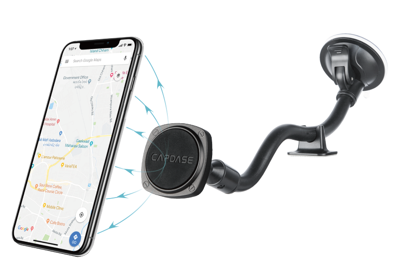 SQUARER Magnetic Car Mount Suction Cup PRO - Gooseneck Arm 300mm