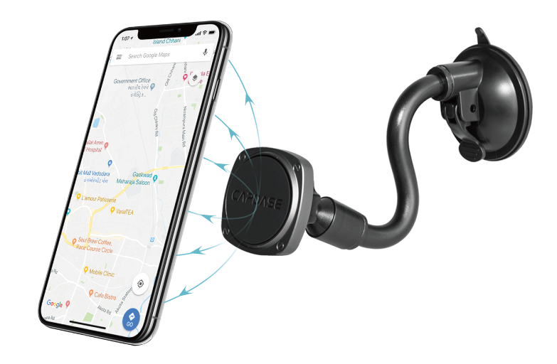 SQUARER Magnetic Car Mount Suction Cup PRO - Gooseneck Arm