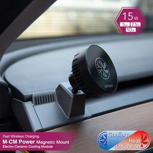 M-CM Power II Ceramic Cooling Fast Wireless Charging Magnetic Car Mount Vent Base - Left 94 for Tesla Model 3/Y