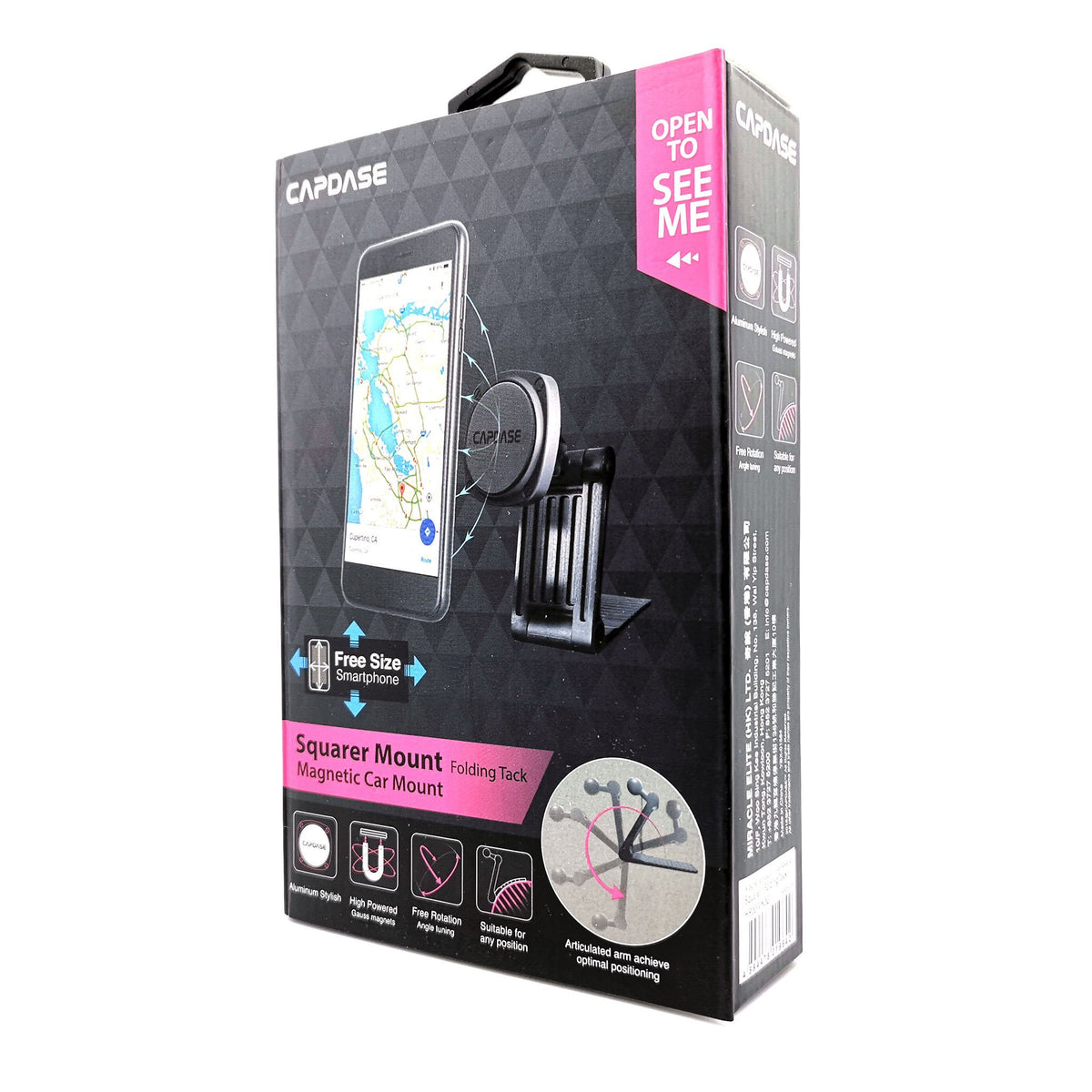 SQUARER Magnetic Car Mount Folding Tack